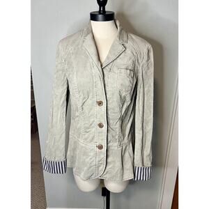Anthropologie Pilcro & The Letterpress Size 12 Green Corduroy Peplum Jacket